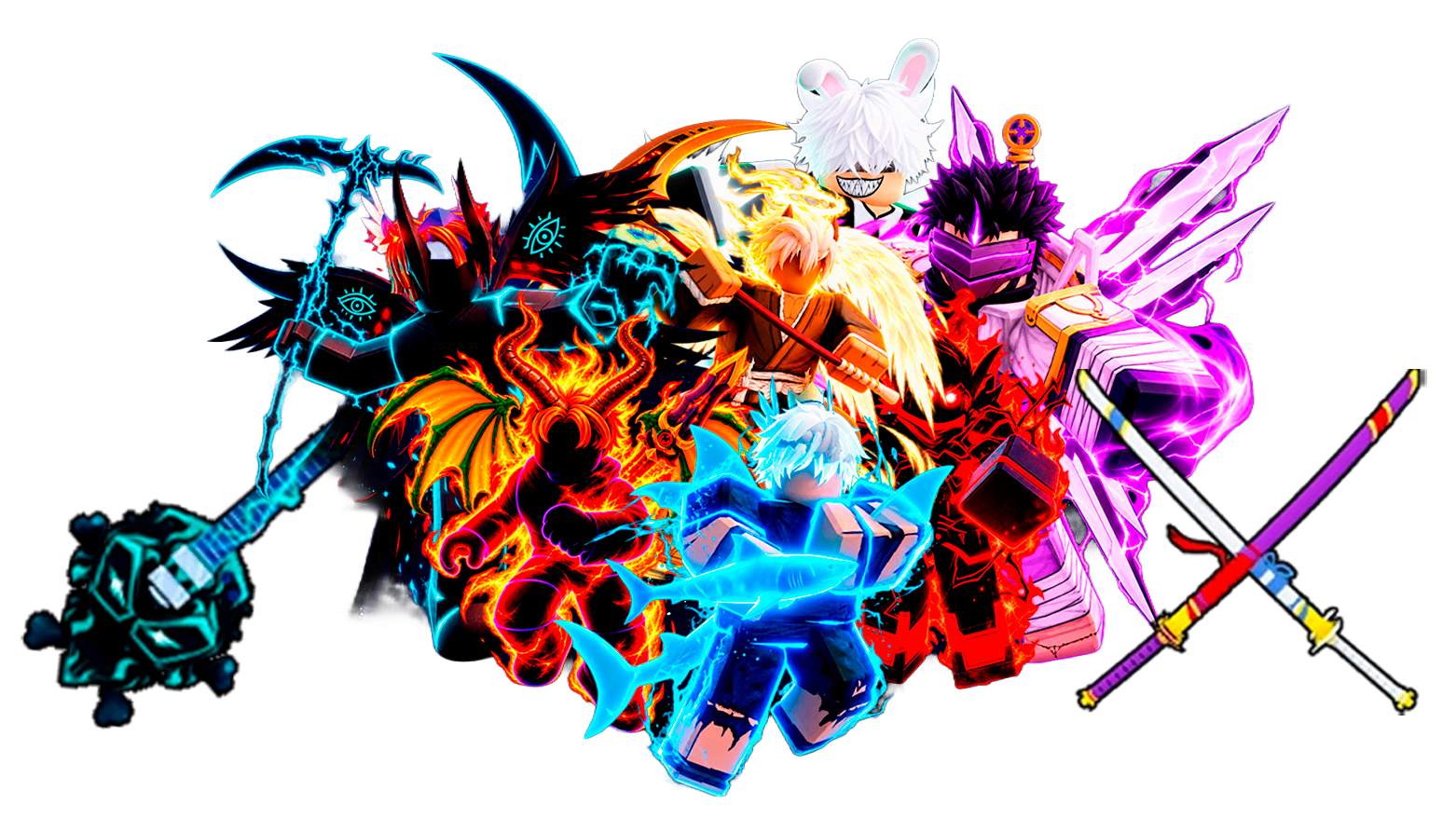 7 Raças V4 Full Gear + Skull Guitar + Cursed Dual Katana (CDK) + Godhuman + Level Máximo