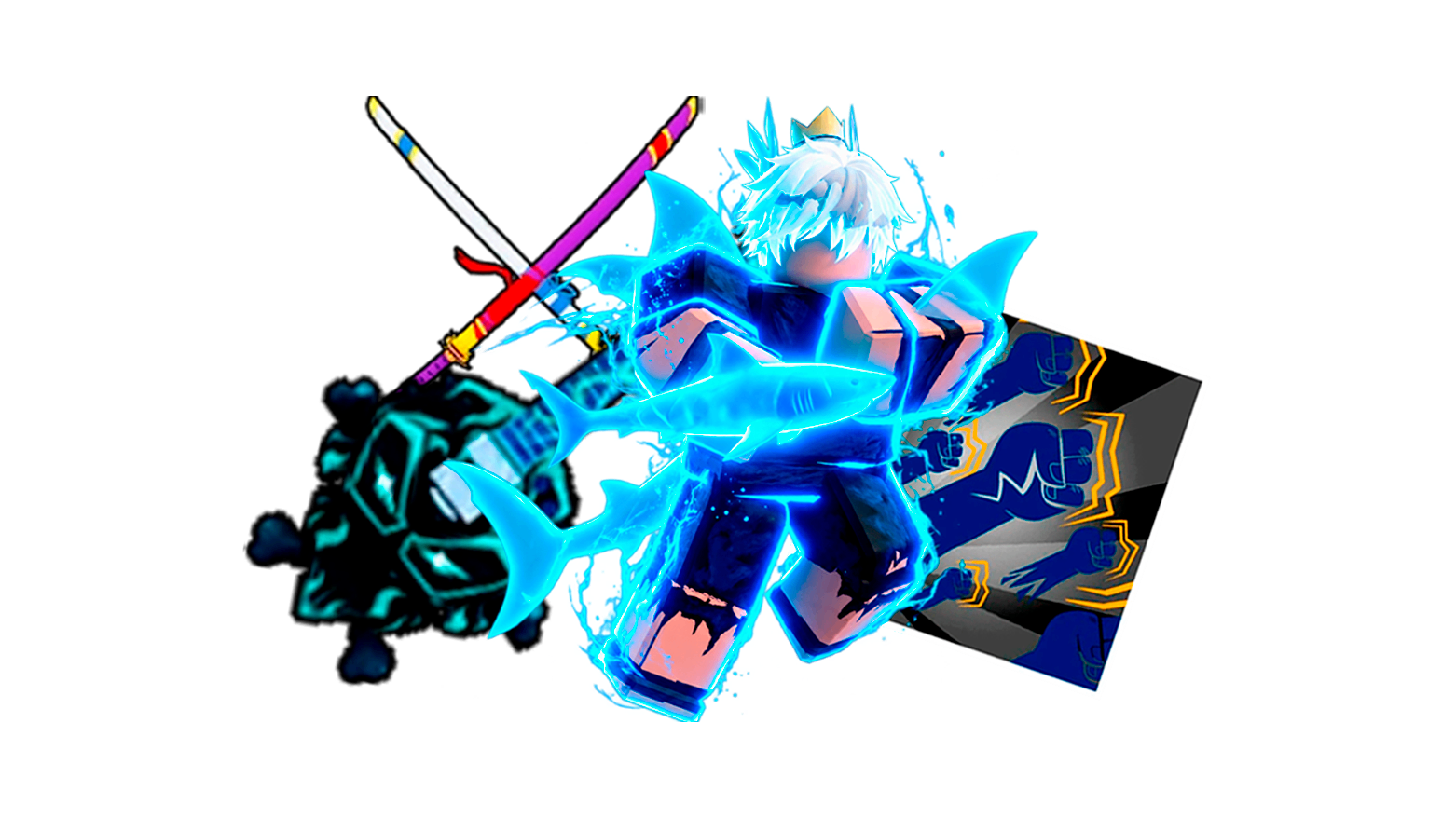 Shark V4 Full Gear + Skull Guitar + Cursed Dual Katana (CDK) + Godhuman + Level Máximo
